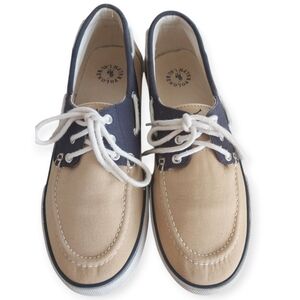 Polo Ralph Lauren Franz Boat Shoes Men's 10D Beige Navy